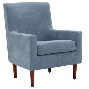 Pemberly Row Traditional Fabric and EPS Arm Chair in Light Blue