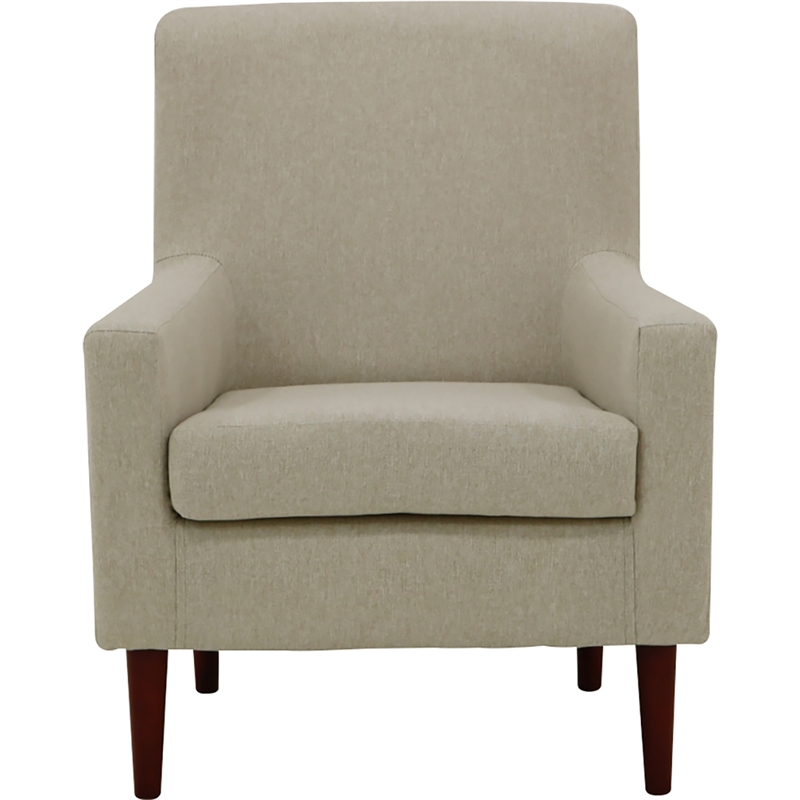 Pemberly Row Modern Traditional Fabric and EPS Arm Chair in Beige
