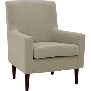 Pemberly Row Modern Traditional Fabric and EPS Arm Chair in Beige