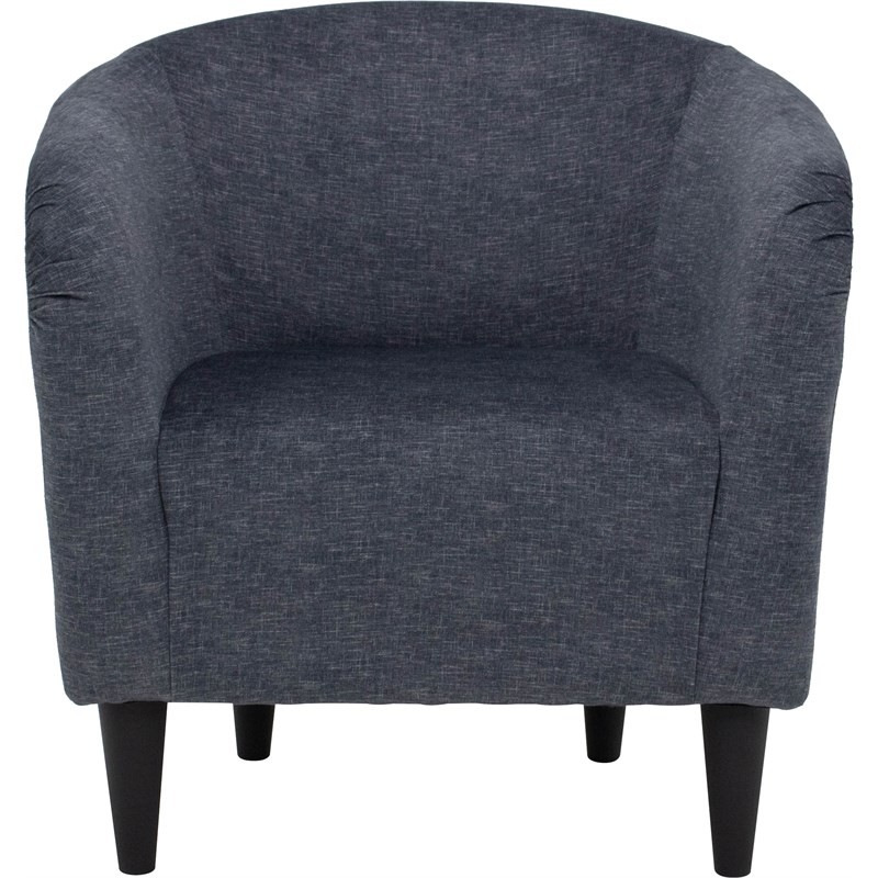 Pemberly Row Traditional Polyester Fabric & EPS Curved Tub Chair in Charcoal