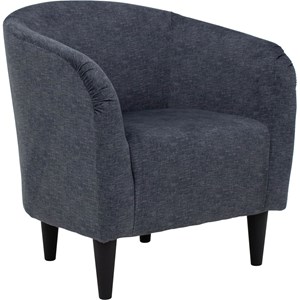 Pemberly Row Traditional Polyester Fabric & EPS Curved Tub Chair in Charcoal