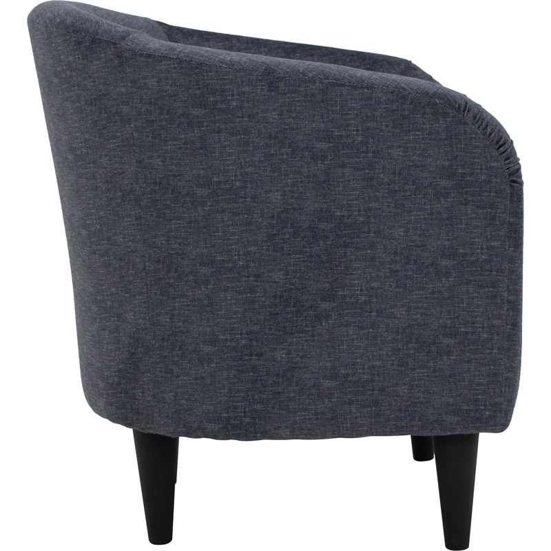 Pemberly Row Traditional Polyester Fabric & EPS Curved Tub Chair in Charcoal