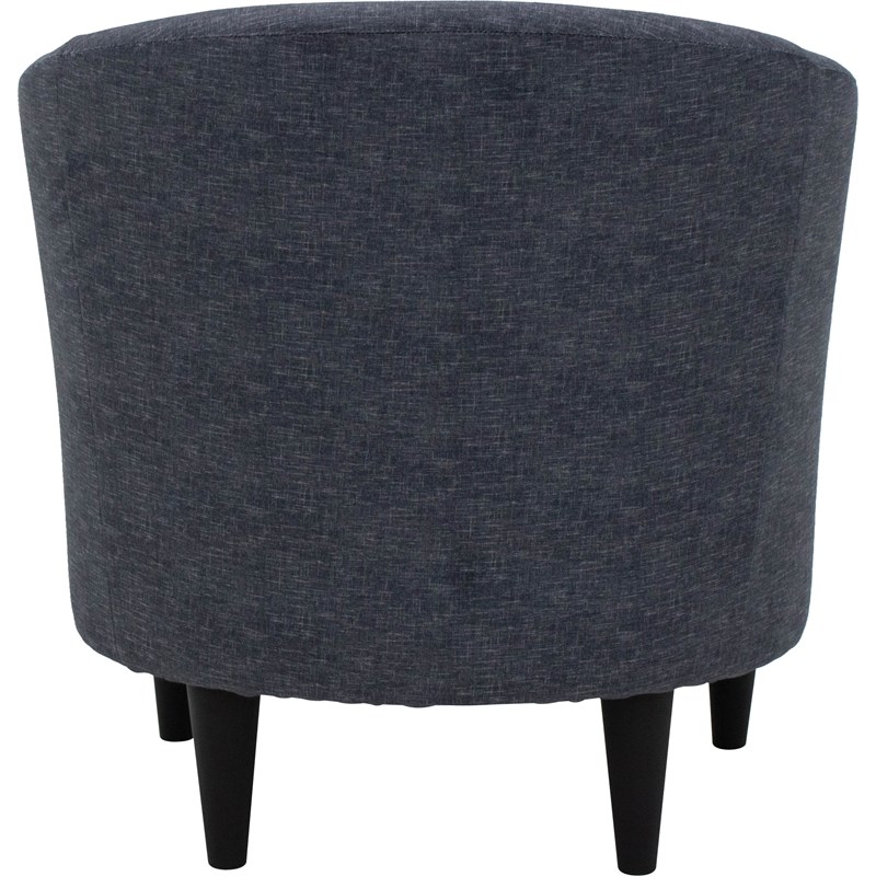 Pemberly Row Traditional Polyester Fabric & EPS Curved Tub Chair in Charcoal