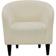 Pemberly Row Traditional Polyester Fabric & EPS Curved Tub Chair in Ivory