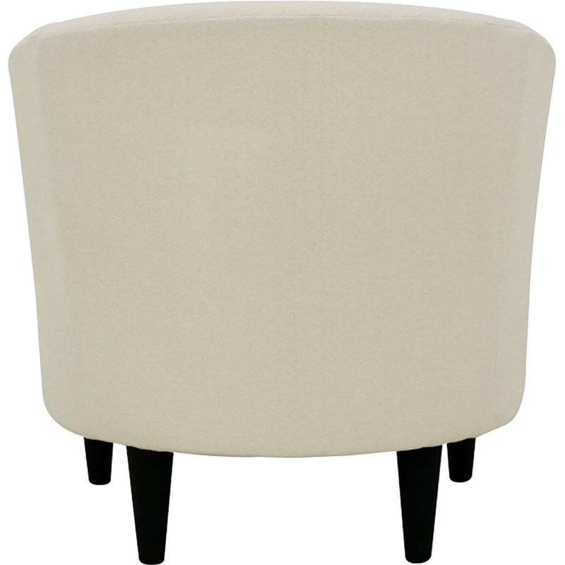Pemberly Row Traditional Polyester Fabric & EPS Curved Tub Chair in Ivory