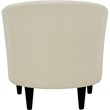 Pemberly Row Traditional Polyester Fabric & EPS Curved Tub Chair in Ivory