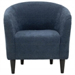 Pemberly Row Traditional Polyester & EPS Curved Tub Chair in Navy Blue