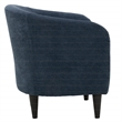 Pemberly Row Traditional Polyester & EPS Curved Tub Chair in Navy Blue