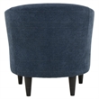 Pemberly Row Traditional Polyester & EPS Curved Tub Chair in Navy Blue