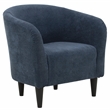 Pemberly Row Traditional Polyester & EPS Curved Tub Chair in Navy Blue