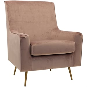 Pemberly Row 18&quotH Traditional Fabric Arm Chair in Chantel Rose Pink