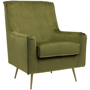 Pemberly Row 18&quotH Traditional Fabric Arm Chair in Chantel Avocado Green