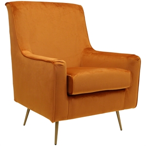 Pemberly Row 18&quotH Fabric Arm Chair in Chantel Harvest Orange