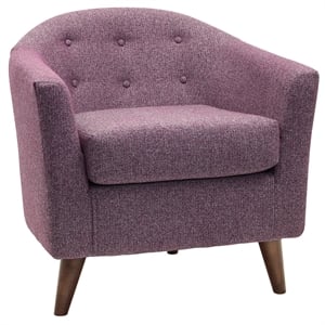 Pemberly Row 19&quotH Traditional Fabric Accent Chair in Plum Purple