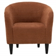 Pemberly Row Traditional Polyester Fabric & EPS Curved Tub Chair in Orange