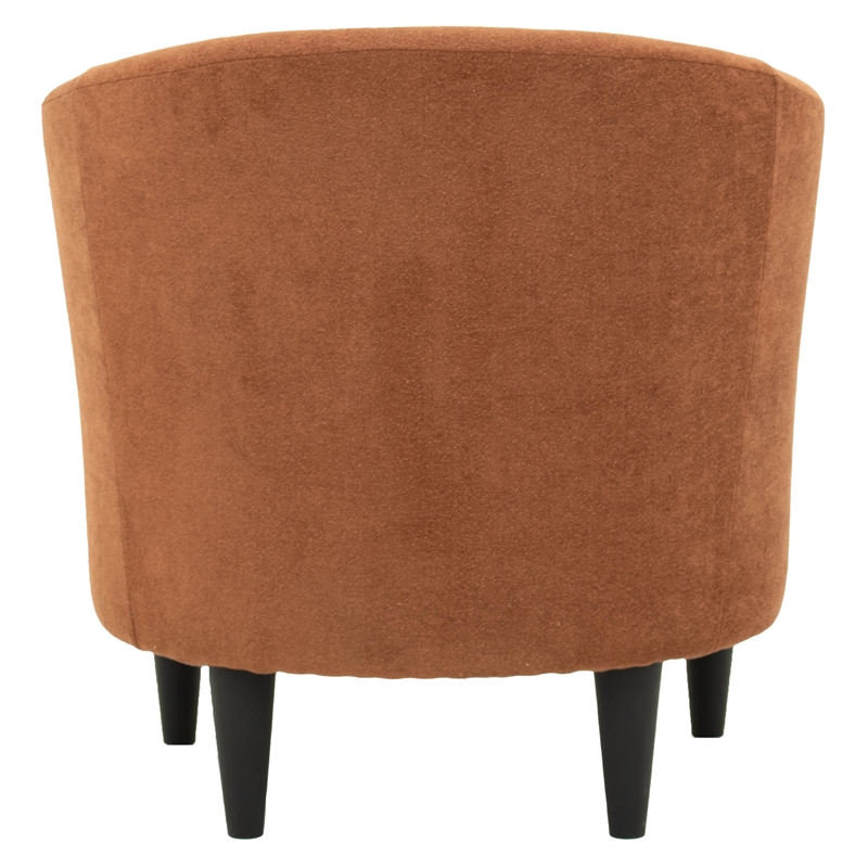 Pemberly Row Traditional Polyester Fabric & EPS Curved Tub Chair in Orange