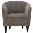 Pemberly Row Traditional Polyester Fabric & EPS Curved Tub Chair in Gray