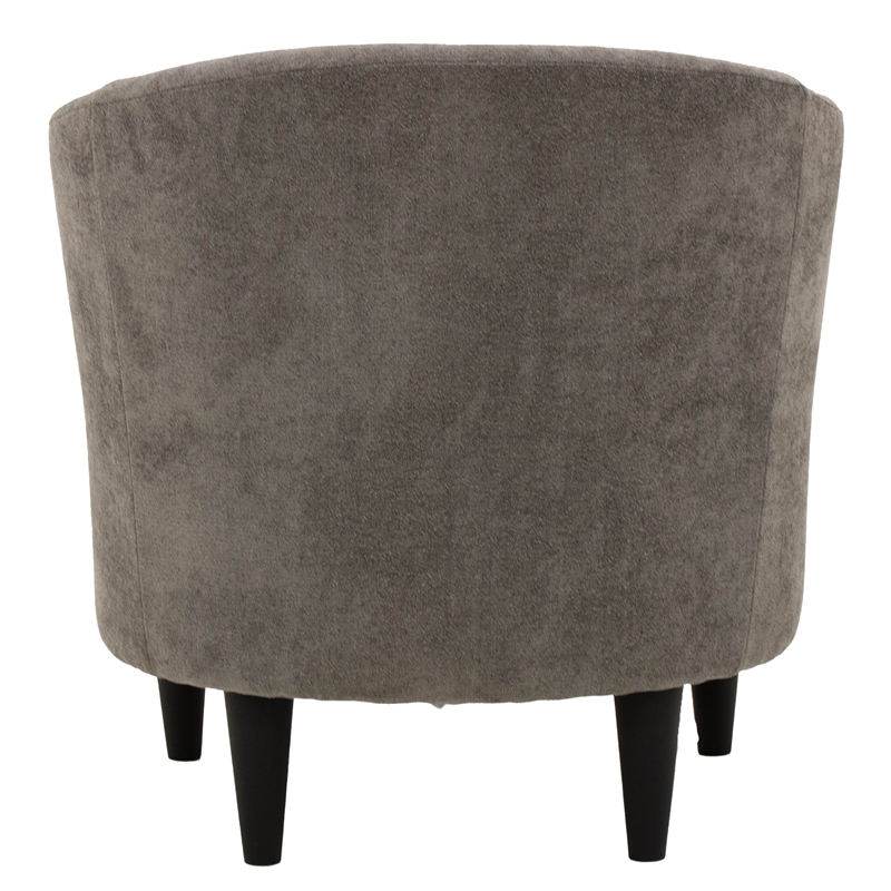 Pemberly Row Traditional Polyester Fabric & EPS Curved Tub Chair in Gray