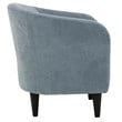 Pemberly Row Traditional Polyester & EPS Curved Tub Chair in Light Blue