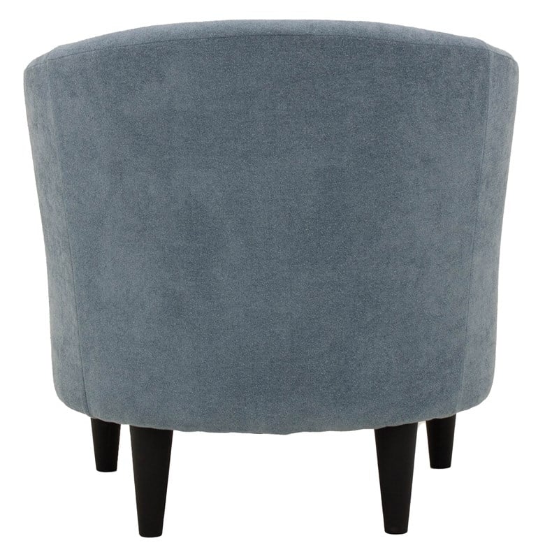 Pemberly Row Traditional Polyester & EPS Curved Tub Chair in Light Blue