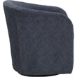 Pemberly Row Traditional Fabric Curved Arm Swivel Tub Chair in Dark Blue