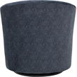 Pemberly Row Traditional Fabric Curved Arm Swivel Tub Chair in Dark Blue