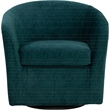 Pemberly Row Traditional Fabric Curved Arm Swivel Tub Chair in Hunter Green