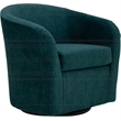 Pemberly Row Traditional Fabric Curved Arm Swivel Tub Chair in Hunter Green