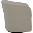 Pemberly Row Traditional Fabric Curved Arm Swivel Tub Chair in Cream