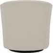 Pemberly Row Traditional Fabric Curved Arm Swivel Tub Chair in Cream
