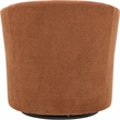 Pemberly Row Traditional Fabric Curved Arm Swivel Tub Chair in Burnt Orange