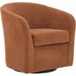 Pemberly Row Traditional Fabric Curved Arm Swivel Tub Chair in Burnt Orange