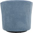 Pemberly Row Traditional Fabric Curved Arm Swivel Tub Chair in Light Blue