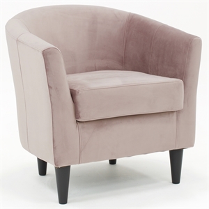 Pemberly Row 17.5&quot Traditional Polyester Fabric Club Chair in Pink