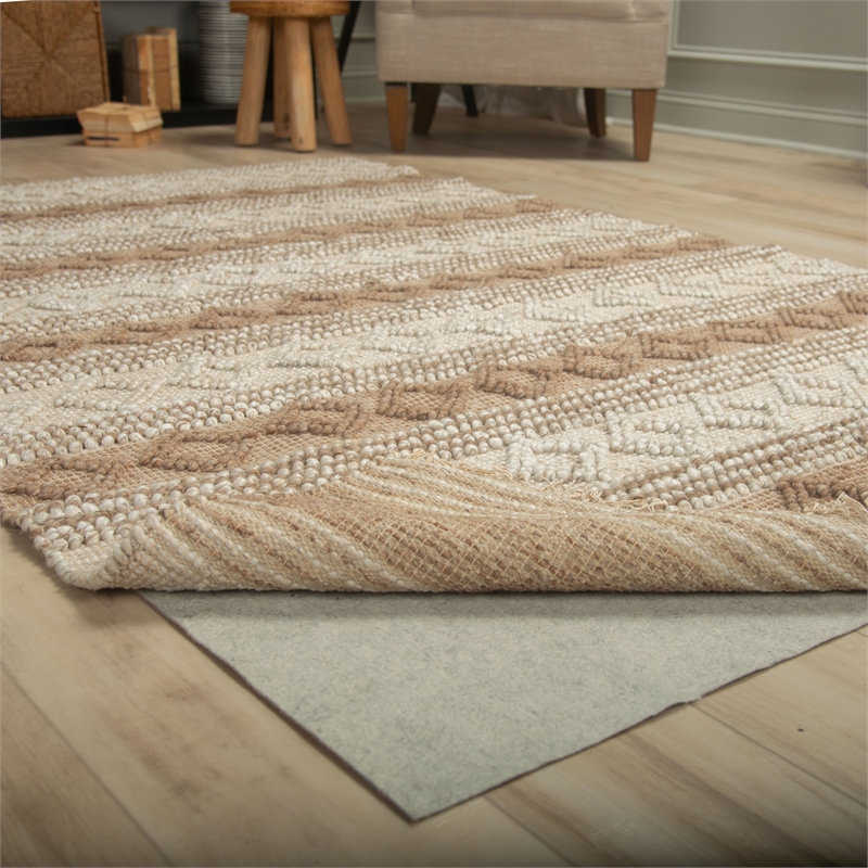 Pemberly Row Dual Sided Beige/Brown Ultra Rug Pad - 2'6