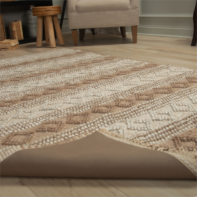 Pemberly Row Dual Sided Beige/Brown Premium Rug Pad - 9' x 12'