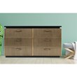 Pemberly Row Modern 6-Drawer Dresser Made With Wood and Finish of Metal Brass