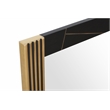 Pemberly Row Modern Square Mirror Frame With Wood and Finish of Metal Brass