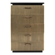Pemberly Row Modern 5-Drawer Chest Made with Wood in Black/Gold