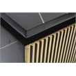 Pemberly Row Modern 5-Drawer Chest Made with Wood in Black/Gold