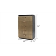 Pemberly Row Modern 5-Drawer Chest Made with Wood in Black/Gold