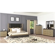 Pemberly Row Modern 5-Drawer Chest Made with Wood in Black/Gold