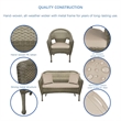 Pemberly Row Contemporary 4 Piece Wicker Patio Sofa Set in Gray and Tan
