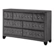 Pemberly Row Crystal Tufted Dresser finished with Velvet Fabric / Wood in Gray