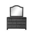 Pemberly Row Crystal Tufted Dresser finished with Velvet Fabric / Wood in Gray