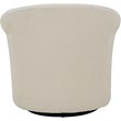 Pemberly Row Traditional Fabric Swivel Barrel Chair in Off White