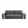 Pemberly Row Modern Transitional Italian Fabric Sofa in Gray