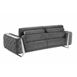 Pemberly Row Modern Transitional Italian Fabric Sofa in Gray