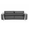 Pemberly Row Modern Transitional Italian Fabric Sofa in Gray