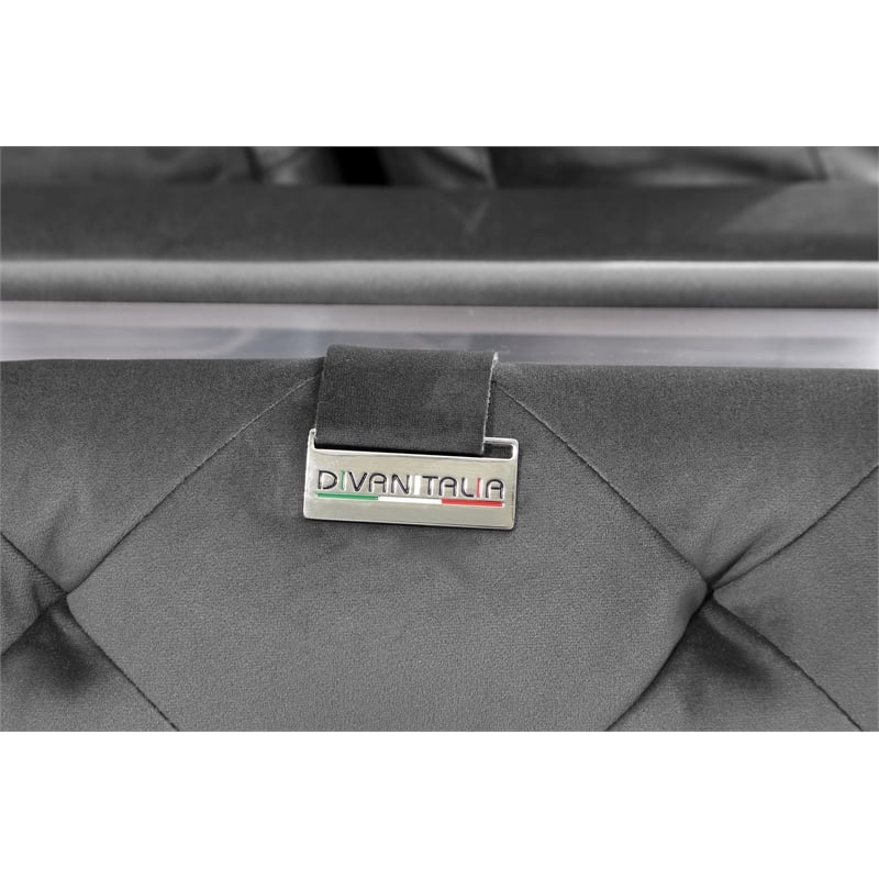 Pemberly Row Modern Transitional Italian Fabric Sofa in Gray